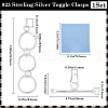 Beebeecraft 925 Sterling Silver Toggle Clasps STER-BBC0006-59-2