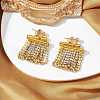 Rhinestone Chains Tassel Earrings EJEW-JE05472-2