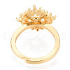 Brass Micro Pave Clear Cubic Zirconia Adjustable Ring Settings KK-T076-17G-3