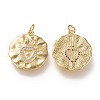 Brass Micro Pave Clear Cubic Zirconia Pendants ZIRC-K086-20G-1