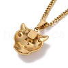 Crystal Rhinestone Leopard Pendant Necklace with Enamel NJEW-C036-01G-3