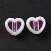 UV Plating Rainbow Iridescent Acrylic Beads OACR-H015-07H-3