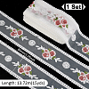 AHADERMAKER 15 Yards Polyester Embroidery Flower Mesh Ribbon SRIB-GA0001-11A-2