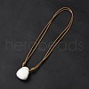 Natural Howlite Triangle Pendant Necklace with Waxed Cord for Women NJEW-G093-01K-4