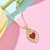 Brass Micro Pave Clear Cubic Zirconia Scared Heart Pendant Necklaces NJEW-D306-05G-4
