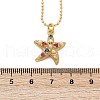Brass Pave Cubic Zirconia and Plastic Beads Pendant Necklaces NJEW-Q041-01G-3