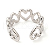 Rack Plating Brass Open Cuff Ring  for Women RJEW-Q770-30P-2