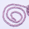 Faceted Rondelle Transparent Painted Glass Beads Strands DGLA-J001-C08-4mm-2