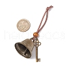 Iron Bell & Tibetan Style Alloy Key Pendant Decorations HJEW-JM03367-3