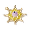 Glass Seed Beaded Star Pendants PALLOY-MZ00624-04-3