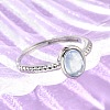Oval Natural Aquamarine Adjustable Rings RJEW-G273-04P-02-3