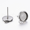 Non-Tarnish 304 Stainless Steel Stud Earring Settings STAS-K154-59P-2