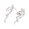 Brass Stud Earrings Findings EJEW-B063-01P-2