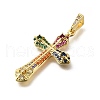 Brass Micro Pave Cubic Zirconia Pendants KK-Q066-41G-2
