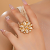 Brass Micro Pave Cubic Zirconia Finger Rings for Women PZ4945-4