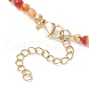 Summer Beach Natural Carnelian Round Beaded Necklaces NJEW-JN05262-04-5