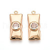 Brass Micro Pave Cubic Zirconia Pendants ZIRC-T016-16-1