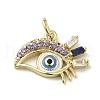 Brass Micro Pave Cubic Zirconia Pendants KK-E092-11G-04-1