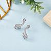 Clear Cubic Zirconia Snake Stud Earrings JE1077A-3