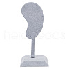 Ear Shaped Velvet & Wood Earrings Display Stands ODIS-WH0061-68A-1