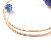 Natural Lapis Lazuli(Dyed) Round Beaded Bangle BJEW-JB07816-01-5