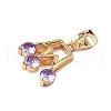 Brass Micro Pave Cubic Zirconia Pendants KK-E795-06KCG-01-2