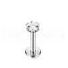 Stainless Steel Clear Cubic Zirconia Threadless Labret Stud WGC142D-03-1