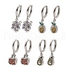 Brass Cubic Zirconia Hoop Earrings EJEW-Q015-02P-2