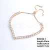Brass Crystal Rhinestone Box Chain Slider Women's Bracelets UC5673-1-1