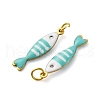 304 Stainless Steel Enamel Pendants STAS-E550-40G-02-2