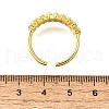 Brass Micro Pave Cubic Zirconia Cuff Rings for Women RJEW-H247-04G-5