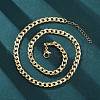Brass Cuban Link Chain Necklaces for Women NJEW-K282-03G-1
