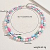 Acrylic Round Horse Eye Double Layer Beaded Necklaces for Women HK8812-1-4