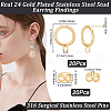 Beebeecraft 20Pcs 304 Stainless Steel Ring Stud Earring Findings STAS-BBC0005-22G-2