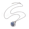 Crystal Stone Cage Pendant Necklaces NJEW-JN04758-02-2