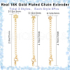 CREATCABIN 24Pcs 3 Style Long-Lasting Plated Brass Curb Chain Extender KK-CN0002-30-2