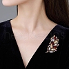 Feather Alloy Rhinestone Brooches for Backpack Clothes PW-WG225E4-02-2