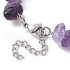 Natural Amethyst Chips Beaded Bracelet BJEW-JB09686-01-3