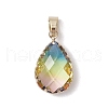 Gradient Color K9 Glass Imitation Tourmaline Pendants PALLOY-JF03454-2