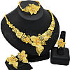 Flower Alloy Rhinestone Jewelry Sets FS-WG184E4-05-1