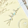 Glass & Alloy & Acrylic Mobile Straps HJEW-FS00006-2
