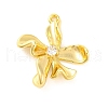 Brass Pave Clear Cubic Zirconia Pendants KK-Z051-02G-03-1