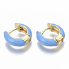 Brass Huggie Hoop Earrings EJEW-S209-01B-3