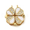 Brass Micro Pave Clear Cubic Zirconia with Acrylic Pendants KK-G483-04G-1