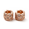 Rack Plating Brass Micro Pave Clear Cubic Zirconia European Beads KK-C010-57-2