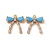 Brass Micro Pave Cubic Zirconia Pendants KK-Z112-36G-02-1