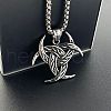 Viking Men's Triple Horn of Odin Stainless Steel Pendant Necklaces FR0632-3