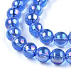 Electroplate Transparent Glass Beads Strands GLAA-T032-T8mm-AB16-3