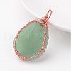 Natural Green Aventurine Pendants G-K122-02RG-3