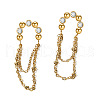 304 Stainless Steel Crystal Rhinestone Tassel Stud Earrings FS-WGBDD4A-01-5
